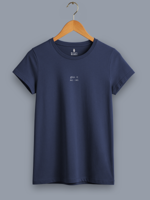 women's 'gen x' classic fit navy blue t shirt on a hanger