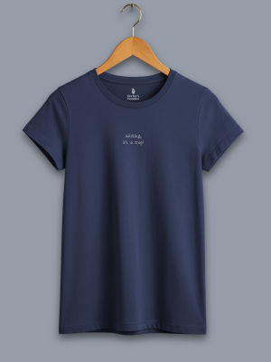 adulting it's a trap men's t-shirt in navy blue with white writing