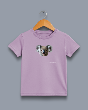 'koala' image shows a pink coloured kids' t-shirt with a colour image on the front